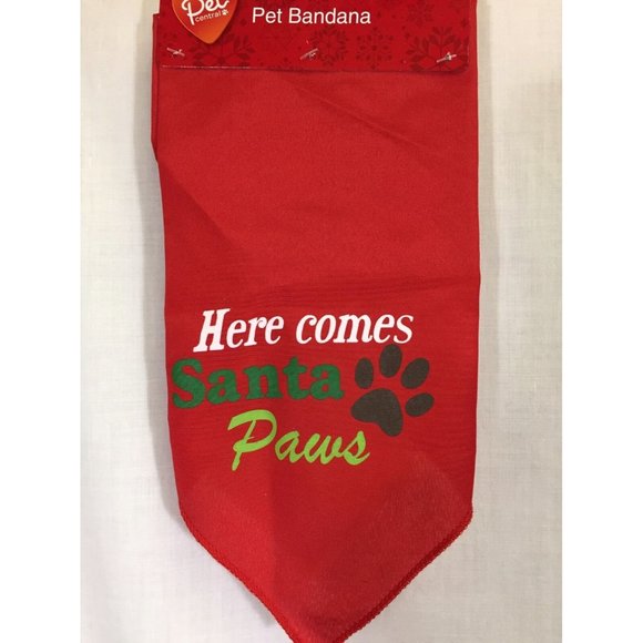Christmas Dog Bandanna & Candy Cane Headband Santa - Picture 2 of 9
